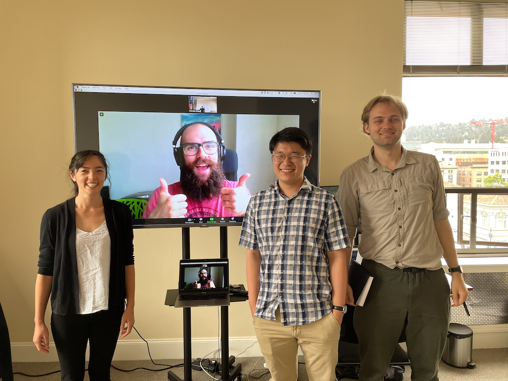 Left to right: Sophie Libkind, David Jaz Myers, Nelson Niu, Owen Lynch