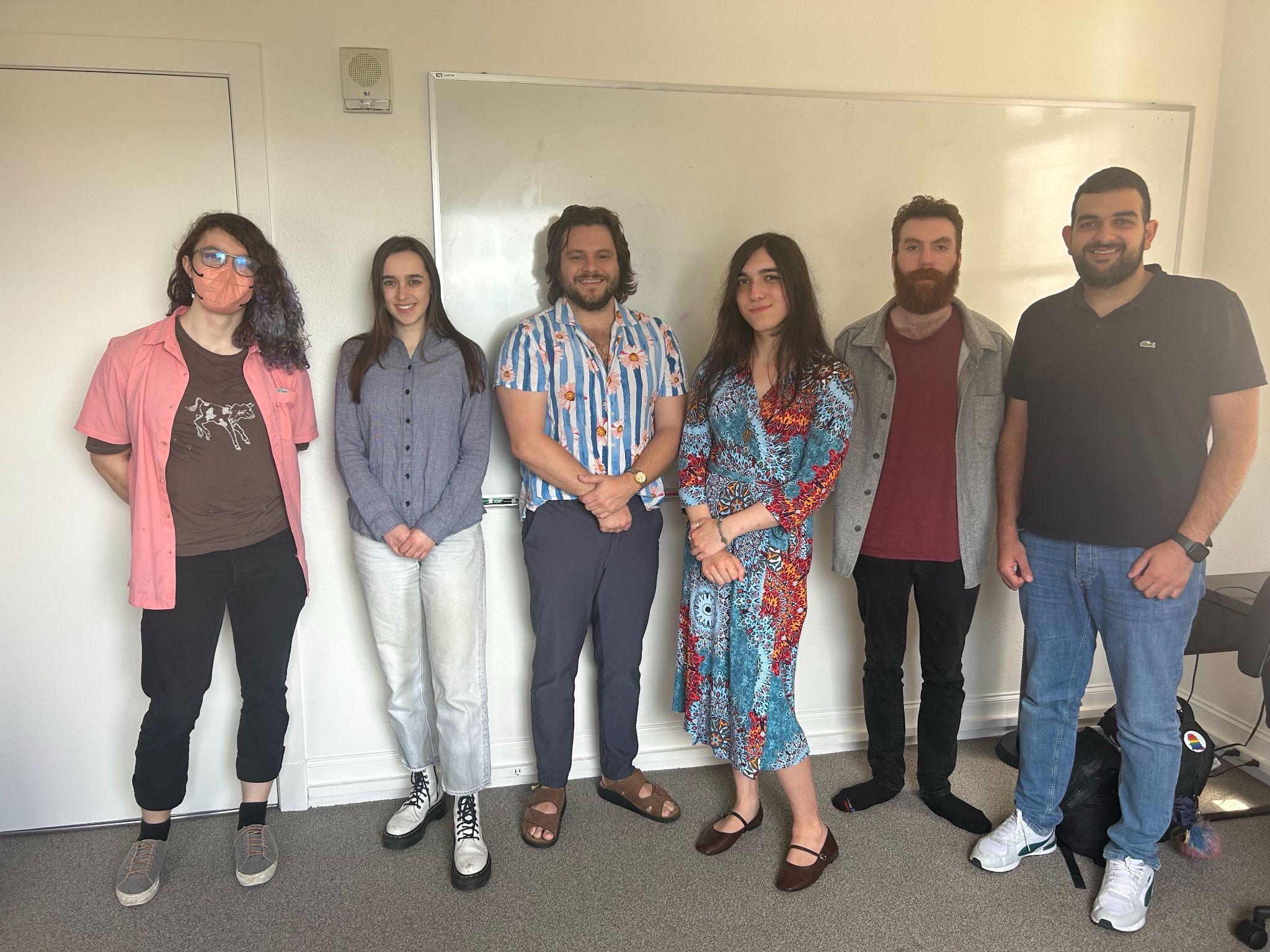 The Summer RAs, from left to right: Ea, Lucy, Matt, Corinthia, Aaron, Tony