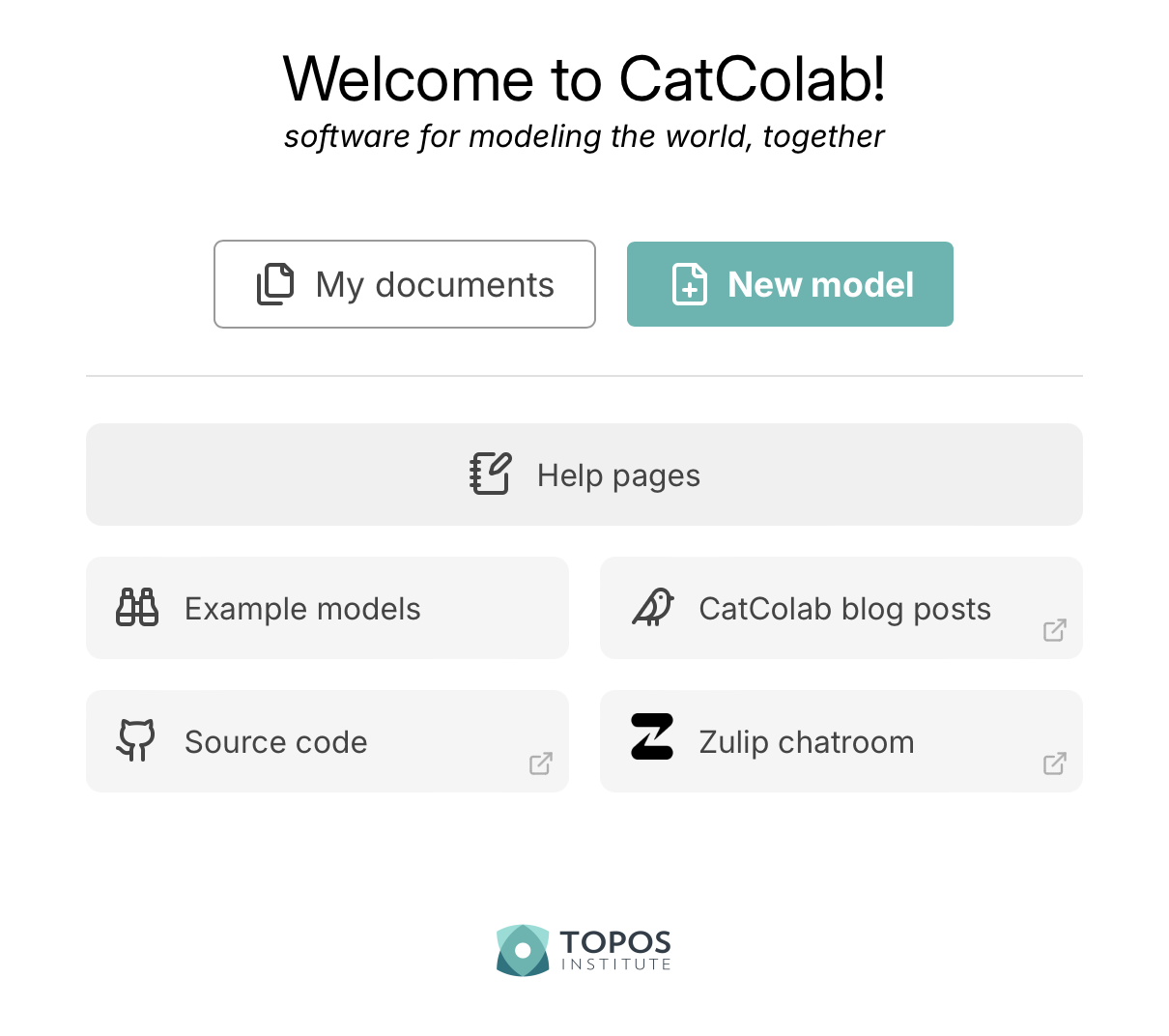 The landing page for both catcolab.org and next.catcolab.org.